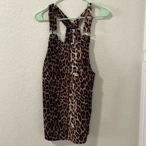 Leopard print overall dress